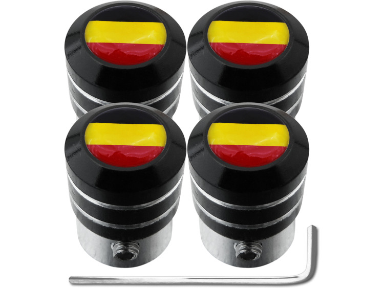 4 tapones de valvula antirrobo bandera Belgica Belga "black"
