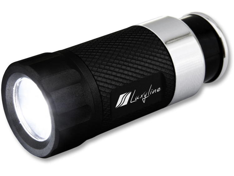 Lampara a LED recargable en el encendedor negra