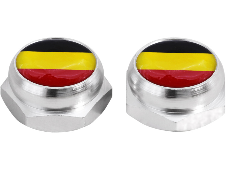 Tapa-remaches para matricula bandera Alemana (plateado)