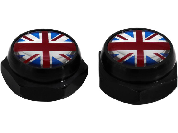 Tapa-remaches para matricula Bandera brit&aacute;nica Gran Breta&ntilde;a Reino Unido (negro)