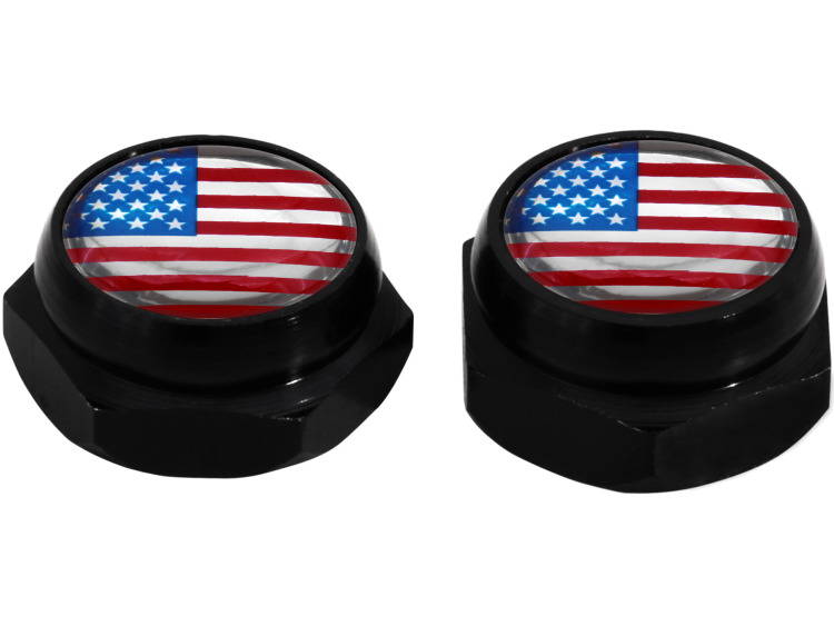Tapa-remaches para matricula Bandera de EE.UU. Estados Unidos (negro)