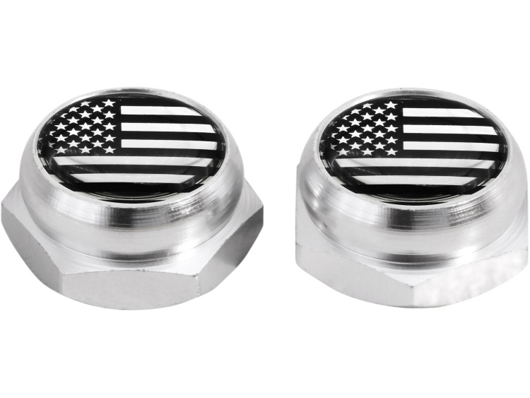 Tapa-remaches para matricula Bandera de EE.UU. Estados Unidos (plateado) cromo